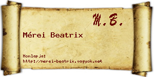 Mérei Beatrix névjegykártya